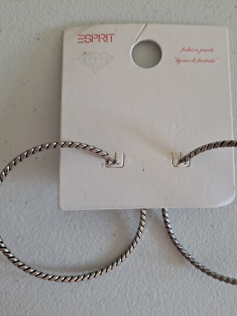 Esprit Twisted Silver Hoop Earrings